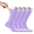thumbnail image 2 of Cosyfeel Women's Loose Diabetic CREW Socks, Bamboo, Wide, Thin, Seamless Toe and Non-Binding Top, 4 Pairs, 2 of 9