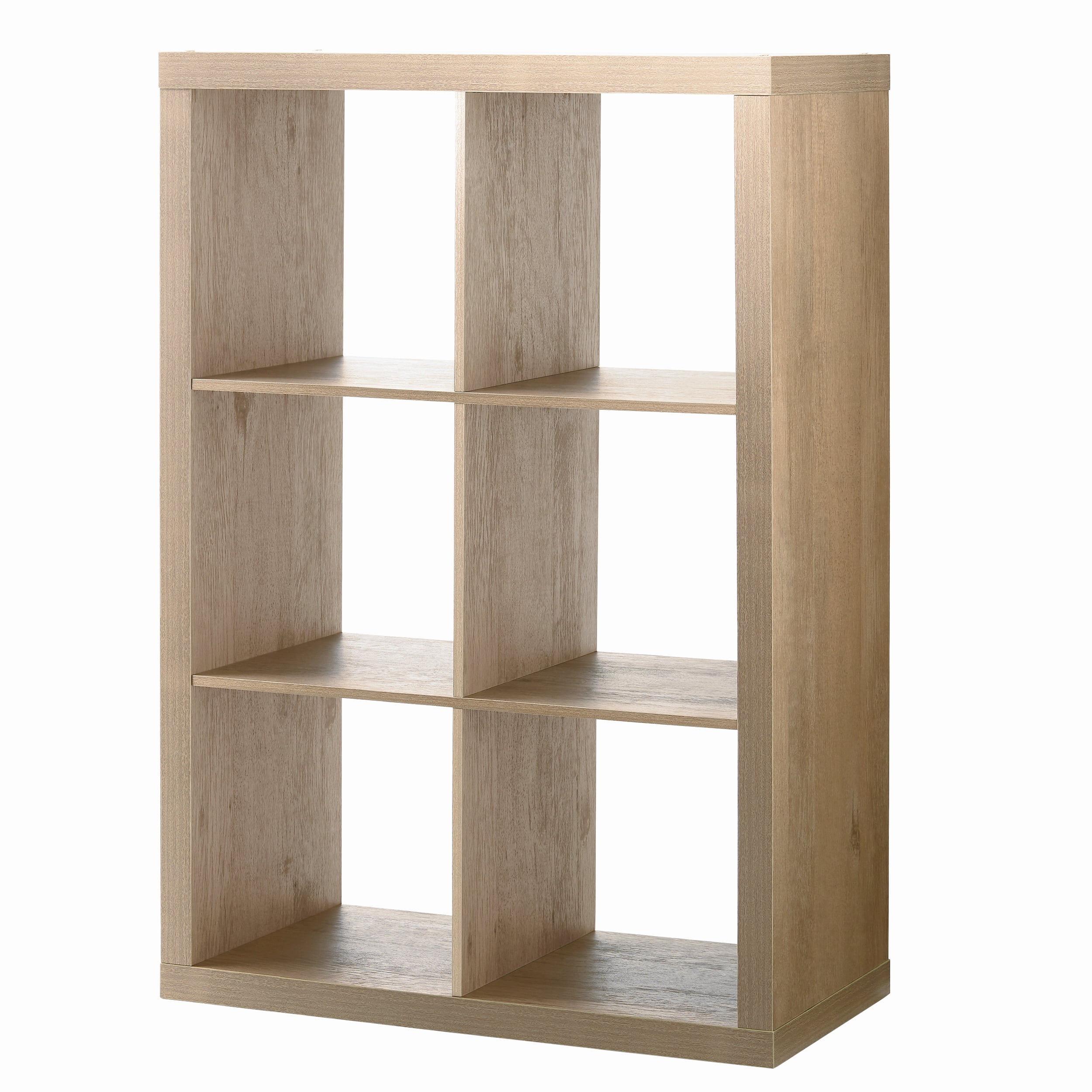 Square 4 Cube Organizer Wood Bookcase Open Storage Home Office Decor Natural USA 
