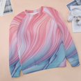 thumbnail image 6 of Colorful Marble Pattern Women's Floral Printed Sweatshirt Long Sleeve Crewneck Casual Loose Vintage Graphic Pullover Tops, 6 of 7