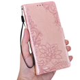 thumbnail image 5 of Nalacover Wallet For Samsung Galaxy A32 5G Case,Stylish Full Protection Embossed Lotus Pattern PU Leather Flip Kickstand Card Slots Shockproof Magnetic Cover with Wrist Strap.Rosegold, 5 of 6