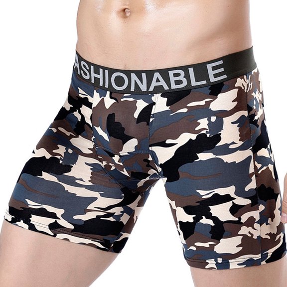 Black and Friday Womens Clothing Clearance under $5 asdoklhq Underwear for Men,Men's Cotton Camouflage Printed Boxer Briefs Breathable Briefs Long style