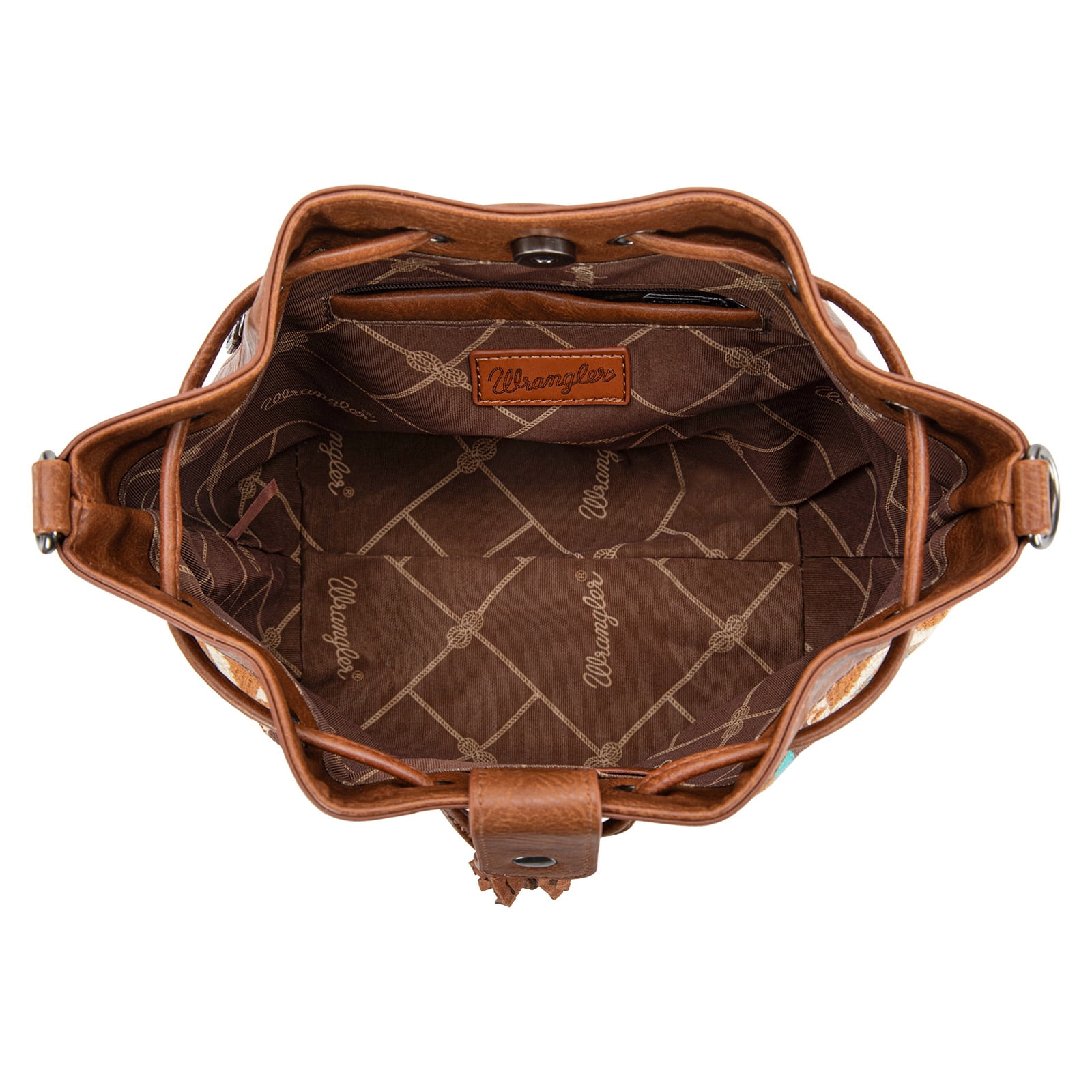 Wrangler Hobo Bags for Women Designer Bucket Purses Western Shoulder Handbags, Brown