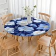 thumbnail image 3 of Pioneer Flower Floral Print Pattern Round Fitted Tablecloth with Elastic Edge,Dining Table Cover Waterproof,Outdoor Round Tablecloth for Camping,Dining,Indoor and Outdoor, 3 of 7