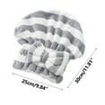 thumbnail image 3 of UNLLLL Coral Velvet Bow Tie Hair Dryer Cap Microfiber Absorbent Quick Drying Head Wrap Towel Drying Towel Striped Princess Shower Cap, for Adult or Child, 3 of 4