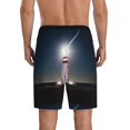 thumbnail image 2 of Balery Peggy's Cove Lighthouse Men's Cotton Knit Pajama Shorts Waistband & Pockets,Short Pajama Pants-X-Large, 2 of 8