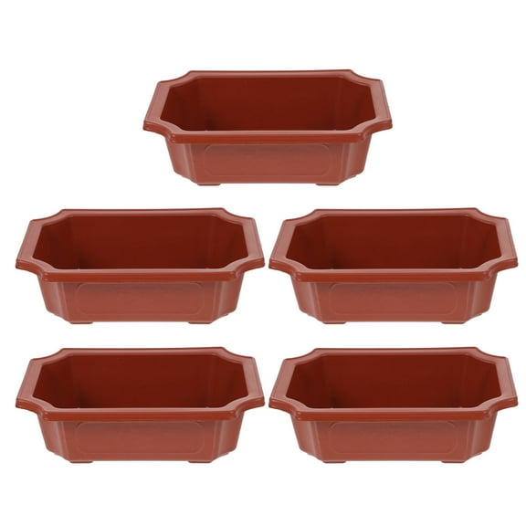 Raindrops 5Pcs Red Plastic Flower Pot for Indoor and Outdoor Use 11.8X6.7in