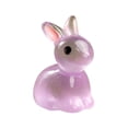 thumbnail image 2 of CuiLiyq 1 Pcs Easter Luminous Mini Resin Bunny, Small Resin Rabbit Figures for Fairy Garden Easter Egg Fillers Landscape DIY Terrarium Crafts, Desktop Table Decor, Holiday Party Favor (Purple), 2 of 7