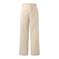 thumbnail image 4 of Sngxgn Women's Solid Color Loose Casual Drawstring Elastic Waist Cropped Pants(Beige,S), 4 of 9