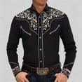 thumbnail image 4 of Conairie Western Shirts for Men Embroidered Cowboy Shirts Button Down Long Sleeve Shirt with Floral Design Black2 XXL, 4 of 6
