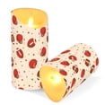 thumbnail image 3 of Rugby Cap Pattern Flameless Candles 2 PCS with Remote Realistic Moving Flame LED Tapered Pillar Set for Home Decor, 3 of 7