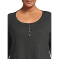 thumbnail image 4 of Terra & Sky Women's Plus Size Waffle Tee with Long Sleeves, Sizes 0X-4X, 4 of 5