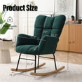 thumbnail image 4 of Tappio Nursery Rocking Chair Teddy Upholstered Glider Rocker Rocking Accent Chair Padded Seat with High Backrest Armchair Comfy Side Chair for Living Room Bedroom Offices, Green, 4 of 8