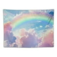 thumbnail image 5 of Fenyluxe  Rainbow Cloud Tapestry, Wall Art, Rainbow and Pink Cloud with Sunshine in Pastel Sky, Aesthetic Nature Landscape, Bedroom Living Room Decor 40x60inch, 5 of 6
