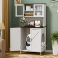 thumbnail image 6 of Litter Box Enclosure Furniture with Shelves and  for -Cleaning Litter Box, White Large, 6 of 6