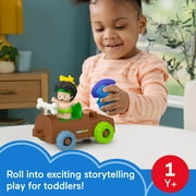 Fisher-Price Little People Dinosaur Parade Log Car & Figure Set Toddler Toy, 3 Pieces