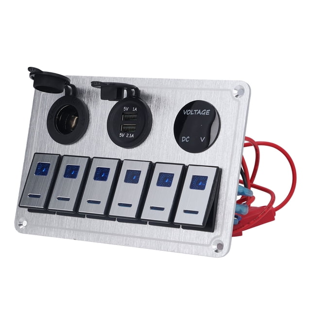 Panel de interruptor impermeable para coche panel de interruptor basculante ON OFF voltímetro digital DC12V o DC24V para RV ANGGREK Otros