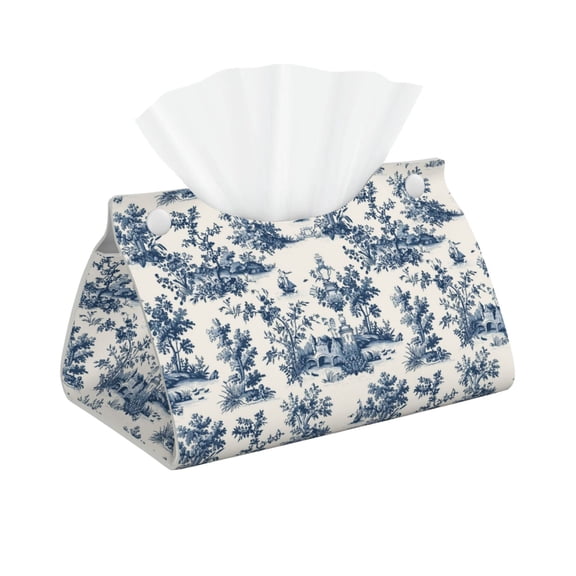Logiee Vintage Floral 1 Print Tissue Box Cover,Stylish Tissue Box Holder Decorative Tissue Cover for Bathroom Toilet Bedroom Living Room Table Desk Office