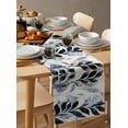 thumbnail image 3 of Hokiten Table Runners 120 Inches Long Dress Scarves, Vintage Navy Blue Botanical Farmhouse Coffee/Dining/Kitchen Table Runner for Living Room, Tropical Leaves Modernism 13x120 Inch, 3 of 7