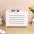 thumbnail image 3 of White Router Shelf Projector Shelf Projector Stand Router Storage Box Modem Cable Router Cover Organized Power Strip Cable Management Hider Rack by Solid Wood, 3 of 7