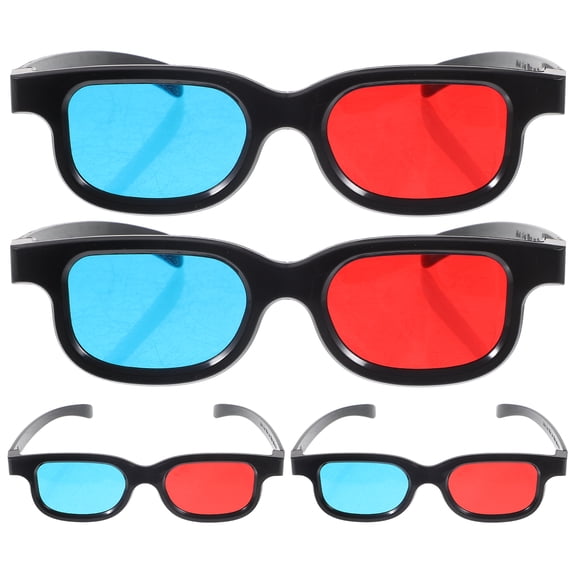 LEXSOMEO 4pcs Plastic Glasses 3 Eyewear Universal Movie Glasses for TV Projector