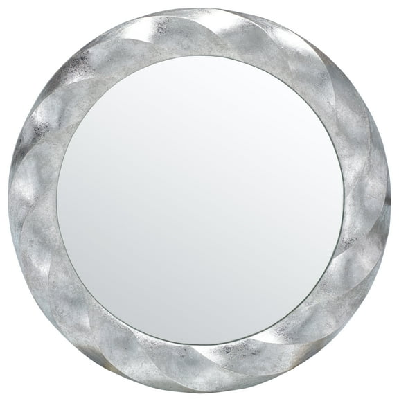 SAFAVIEH Winterrose 33 in. Geometric Round Mirror, Silver