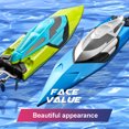 thumbnail image 3 of Barcos de control remoto, RC Boat Barcos de control remoto 70 km / h Alta velocidad 2.4GHz RC Boat T Tomshoo azul, 3 of 7