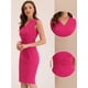 thumbnail image 2 of Vestido de Oficina Allegra K Mujer Sin Mangas Cuello En V Fucsia XL, 2 of 6