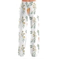 thumbnail image 4 of Adult Easter Pajamas Drawstring Wide Leg Casual Pjs Cute Bunny Print Soft Stretch Waist Pants (Watermelon Red,L), 4 of 7