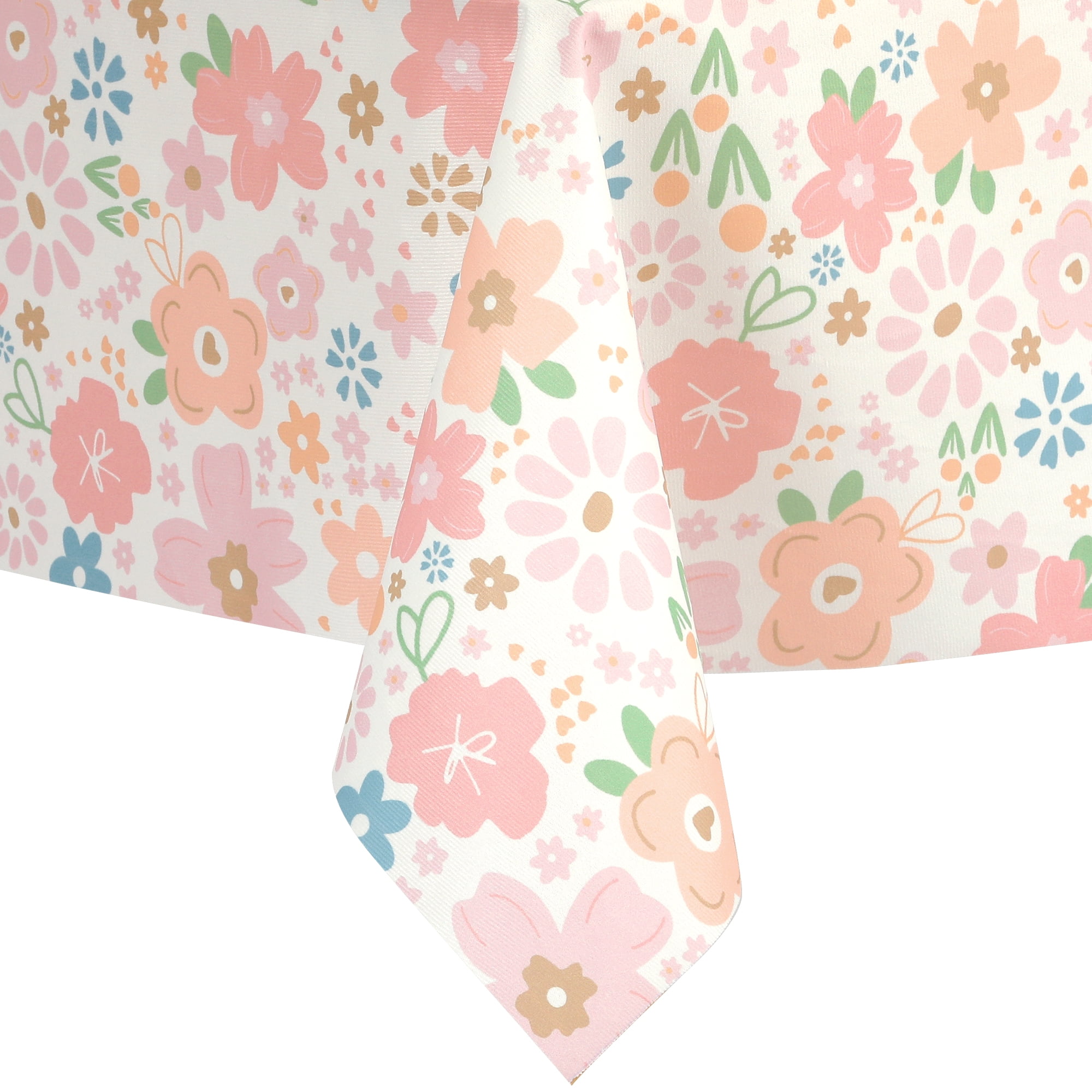 Unique Bargains Rectangle Polyester Waterproof Wrinkle Resistant Washable Soft Tablecloth Flower 55x55 Inch