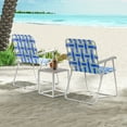 thumbnail image 4 of Costway Lot de 4 Chaises de Plage Pliantes Camping Pelouse Chaise à Sangles Légère 1 Position Bleu, 4 of 9
