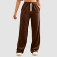 thumbnail image 2 of Ierhent Women Pants Casual Work Women's Loose Fit Classic Lounge Pants(Brown,M), 2 of 7