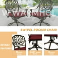thumbnail image 6 of 9-Piece Patio Dining Set, Outdoor Patio Table and Chair Set of 84” Oval Cast Aluminum Dining Table with Umbrella Hole, 6 Stationary, 2 Swivel Rocker Chairs, Patio Funiture Set, Red, 6 of 8