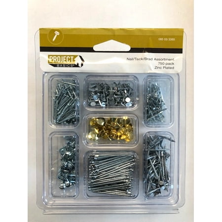 

Project Basics 085-03-3365 750 Piece Nail / Tack / Brad Assortment Pack