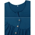 thumbnail image 6 of Women's Plus Size Henley V Neck Button up Tunic Tops Casual Short Sleeve Blouse Shirts, 6 of 7