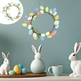 thumbnail image 2 of 18 inch Easter Wreath with Pastel Eggs Artificial Easter Egg Wreath for Front Door Spring Door Wreath with Wild Flowers and Pastel Eggs Easter Decorations for Home, 2 of 6