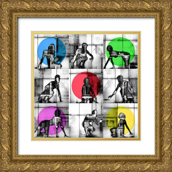 Shrayer, Igor 12x12 Gold Ornate Wood Framed with Double Matting Museum Art Print Titled - Body Language 119