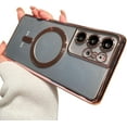 thumbnail image 3 of for Samsung Galaxy S23 Ultra Case Compatible with Magsafe Wireless Charging,with Camera Protector Transparent Luxury Phone Case for Samsung Galaxy S23 Ultra Slim Soft Cover (Rose pink), 3 of 11