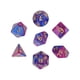 thumbnail image 2 of Juego de 4 dados poliédricos de plástico, cubos de dados poliédricos de aprendizaje con números dorados transparentes para juegos de mesa de enseñanza de matemáticas, color morado, 2 of 14