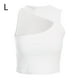 thumbnail image 1 of Chaleco de mujer sin mangas de color sólido con hombros descubiertos y camiseta sin mangas delgada de algodón, blanco, L Advancent AP001384-03B, 1 of 7