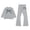 Gray, variant on RUTAYY Girls 2 Piece Tracksuit Bow Graphic Long Sleeve Top Flare Leg Pants Casual Outfit, Brown