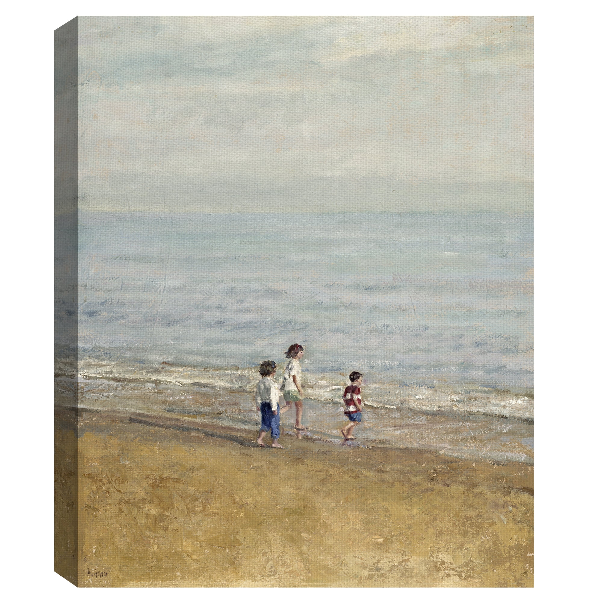 Masterpiece Art Gallery Games On The Beach Family By Alicia Grau Canvas Art Print 22" x 28"