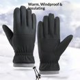 thumbnail image 2 of Winter Waterproof Ski Gloves, Snowboarding Touchscreen Snow Cycling Running Gloves for Boys Girls（black）, 2 of 5