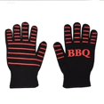 thumbnail image 1 of Guantes para Barbacoa, Extremadamente Resistentes al Calor hasta 800 °C, 1 par de Guantes Antideslizantes para Horno de microondas, para Barbacoa, Cocinar, Asar a la Parrilla, Hornear - Rojo, 1 of 4