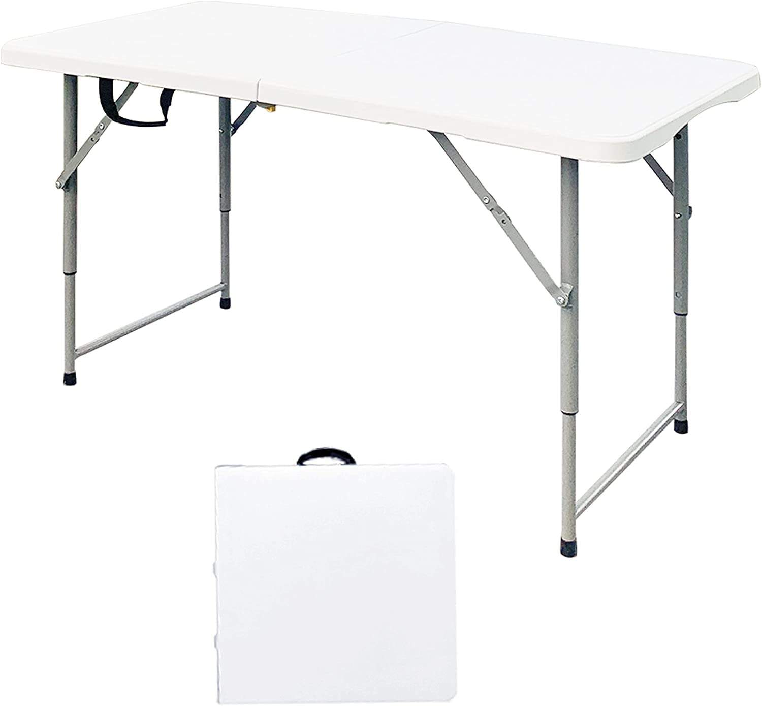 ZXNYH Folding Tables 4 Foot, 4ft Foldable Small Table with Handle