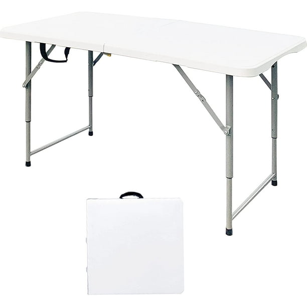 ZXNYH Folding Tables 4 Foot, 4ft Foldable Small Table with Handle