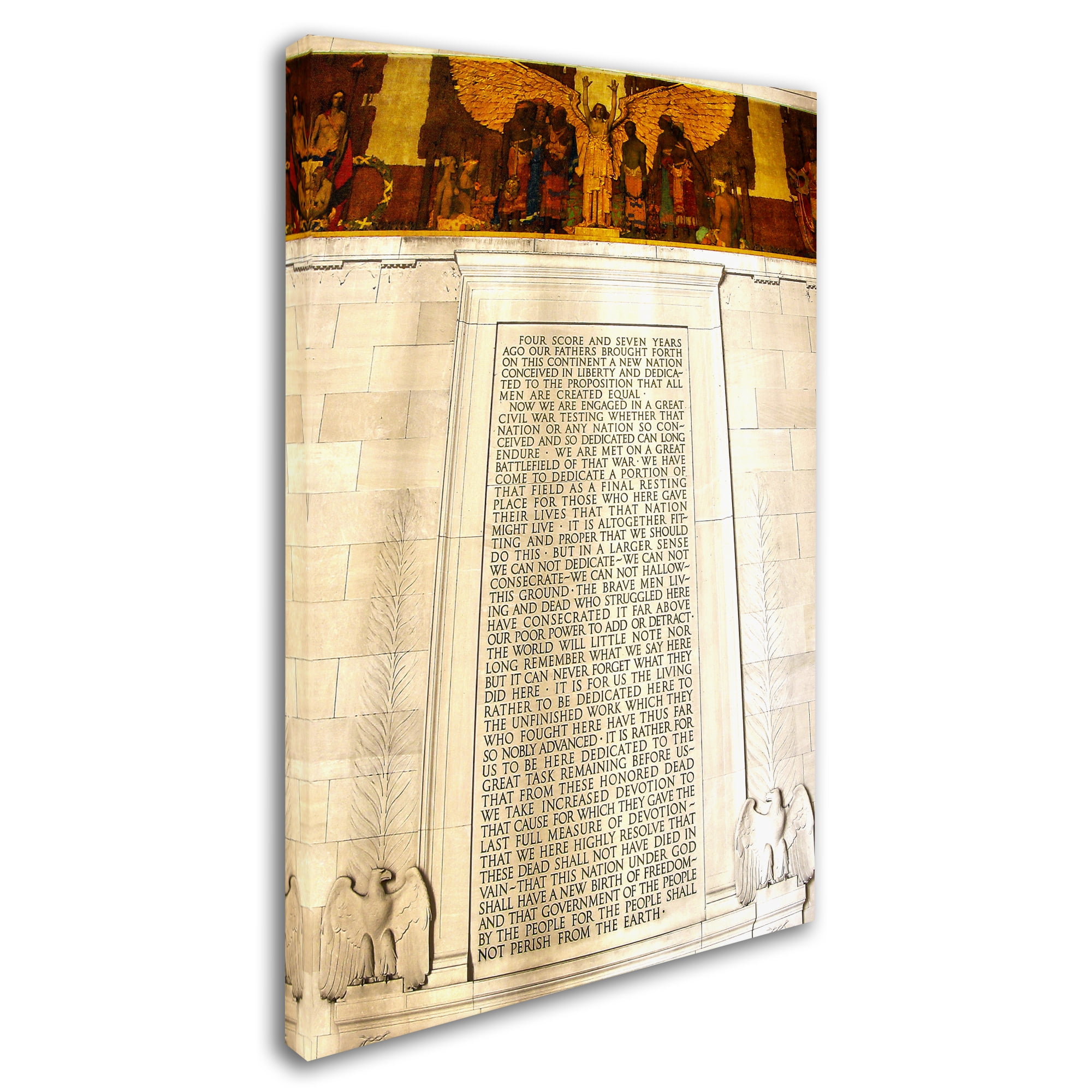 Trademark Fine Art "Gettysburg Address Lincoln Memorial" Canvas Art by CATeyes
