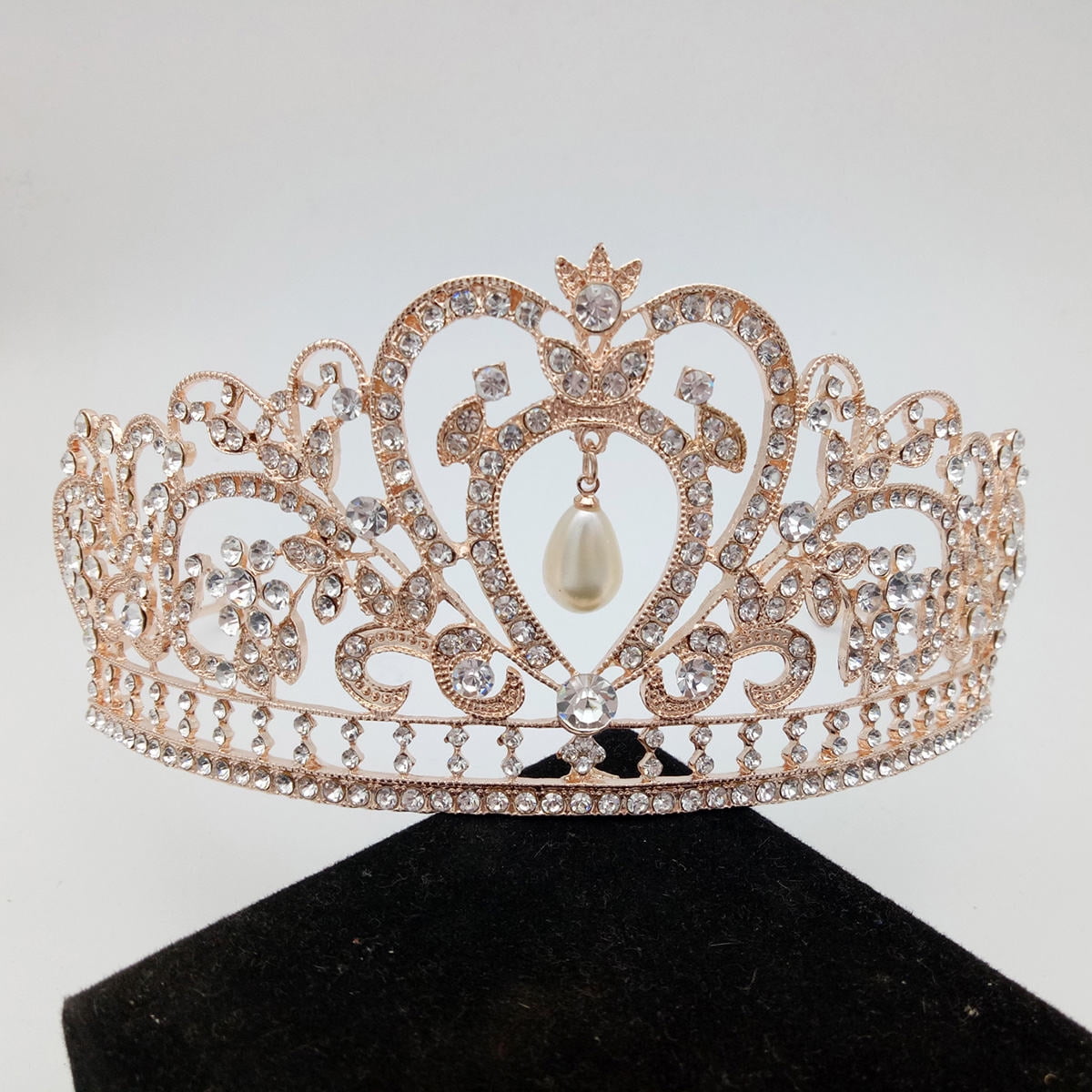 LABSERRON Golden Bridal Crown Headband Lightweight Wedding Tiara for Engagement and Party