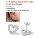 thumbnail image 5 of Pendientes de corazón de plata esterlina Silvora con Letra Q Joyería hipoalergénica, 5 of 8
