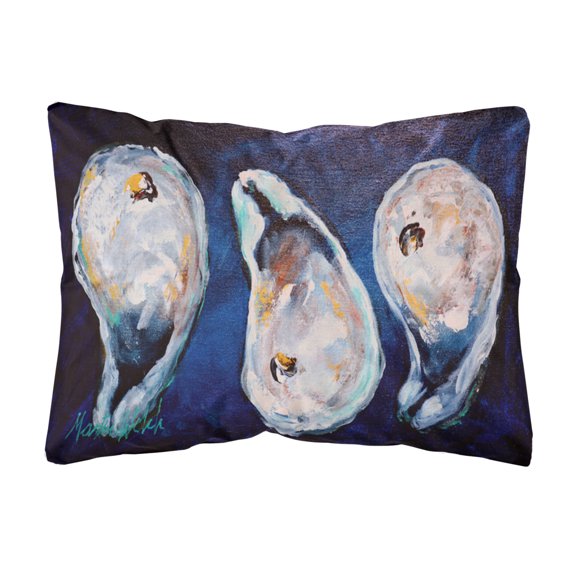 Carolines Treasures MW1112PW1216 Oysters Give Me More   Canvas Fabric Decorative Pillow 12H x16W multicolor