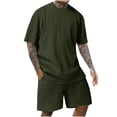 thumbnail image 1 of Traje Deportivo Perforado de los Hombres, Moda de Manga Corta Cuello Redondo de Ocio para el Desgaste Casual Y de Playa, Blusa Atlética de Poliéster Suave, 1 of 9